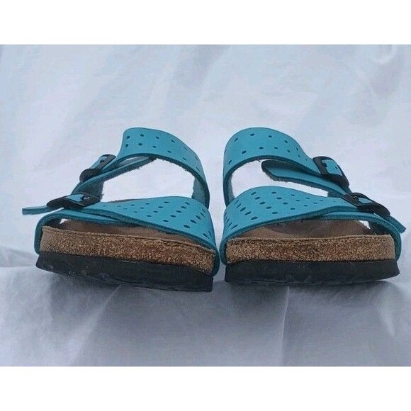 Birki's 260mm 40 Men's 7.5 Slide On Dbl Strap Turquoise Sandals 9.5 Women's - Picture 4 of 12